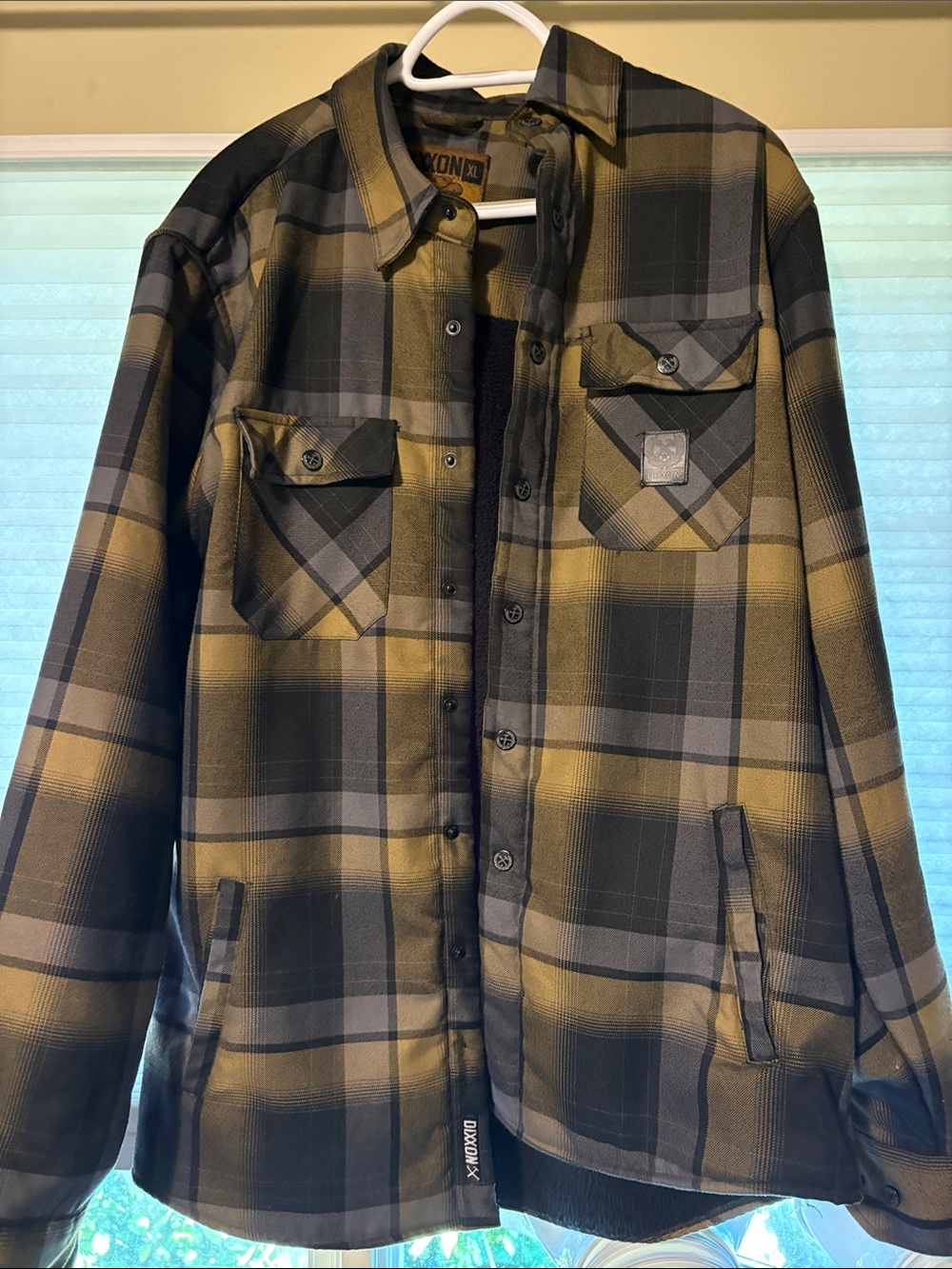 DIXXON - Knox - XL - Men's Golden/Black/Gray Plaid Button-Up Jacket